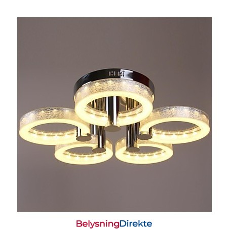 Akryllysekrone Med 5 Lys (Kromfinish)