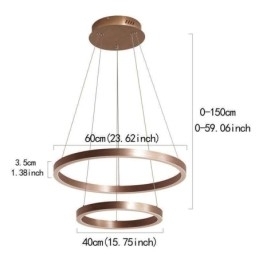 Pendellampe Tegning Håndverk 2 Ringer Lampe 60+40Cm