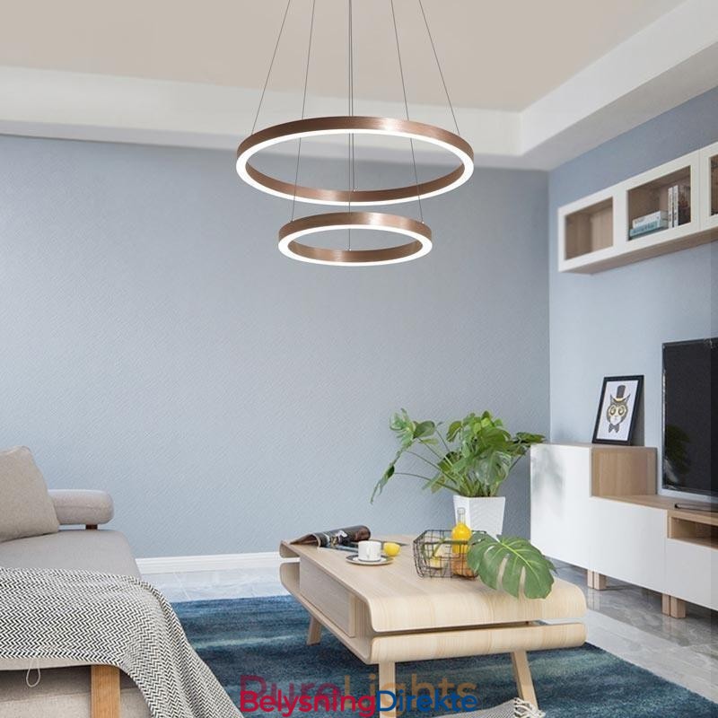 Pendellampe Tegning Håndverk 2 Ringer Lampe 60+40Cm