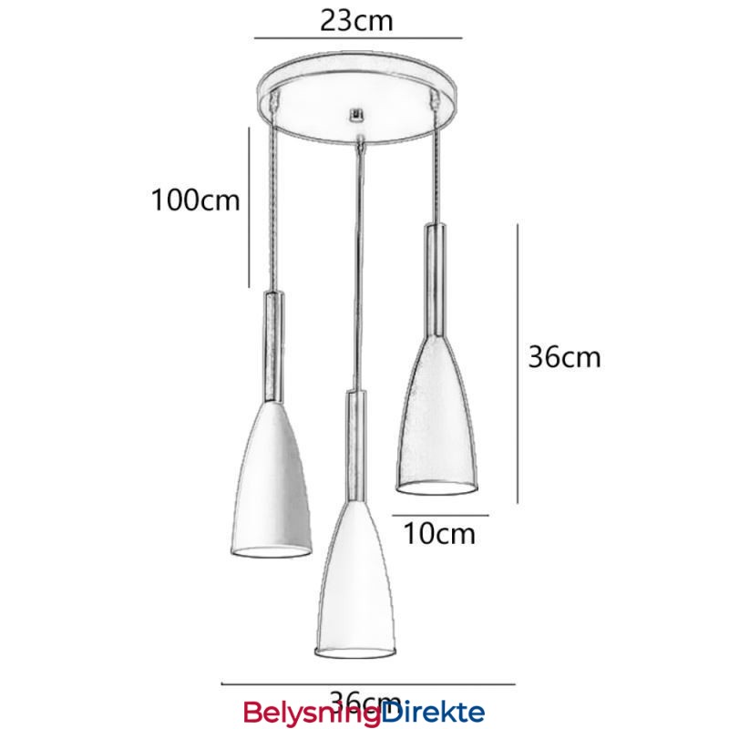 Moderne Enkel Pendellampe Med Tre Lys, Kreativ Aluminiumskunstlampe, Kafé