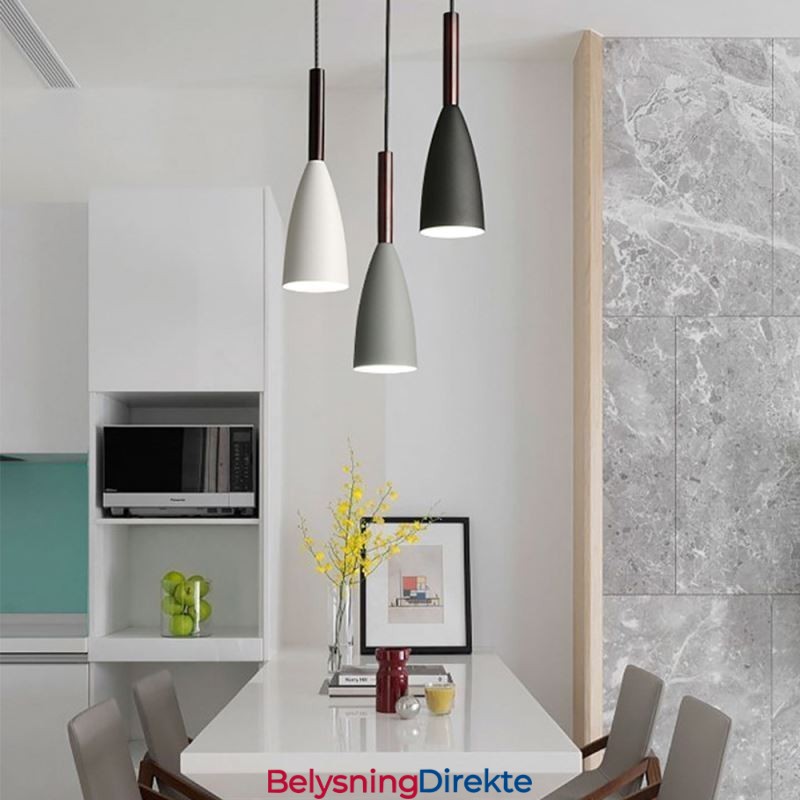 Moderne Enkel Pendellampe Med Tre Lys, Kreativ Aluminiumskunstlampe, Kafé