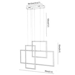 Nordisk Pendellampe Geometrisk Firkantet Pendellampe