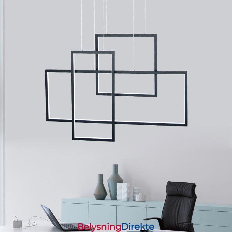 Nordisk Pendellampe Geometrisk Firkantet Pendellampe