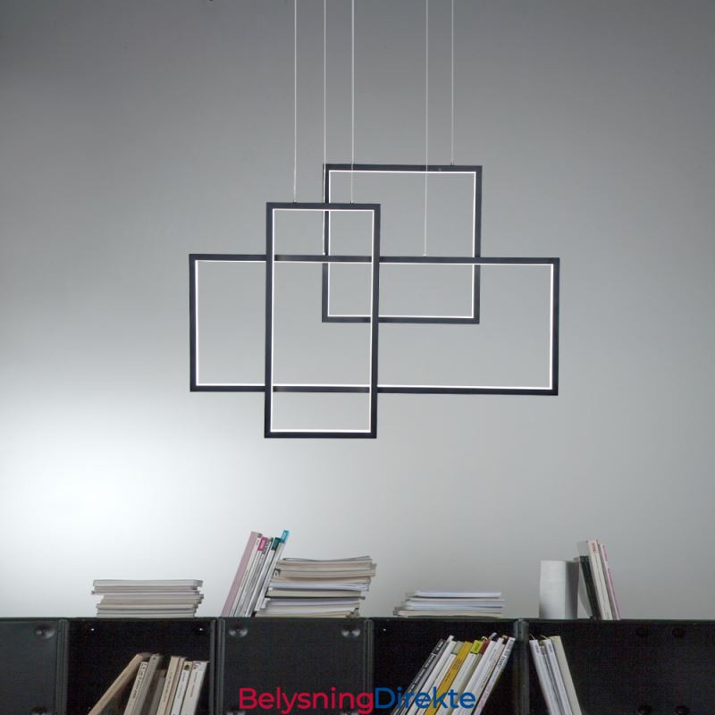 Nordisk Pendellampe Geometrisk Firkantet Pendellampe