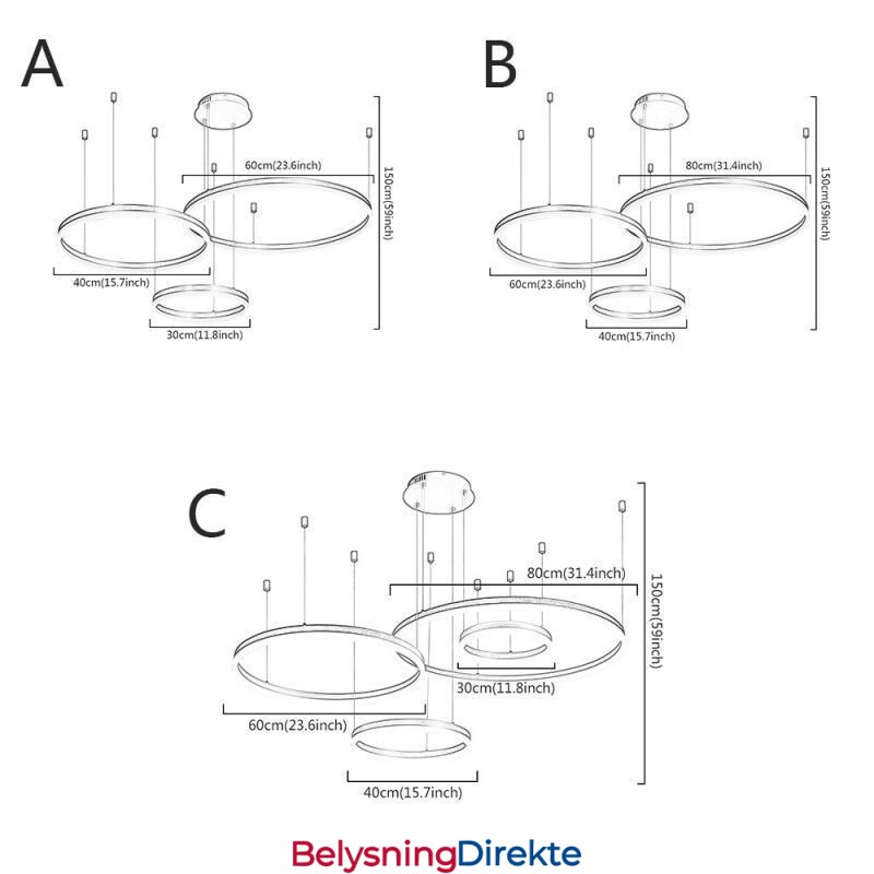 Postmoderne Pendellampe I Akryl, Ringformet Pendellampe
