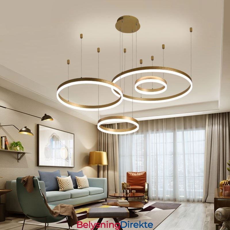 Postmoderne Pendellampe I Akryl, Ringformet Pendellampe