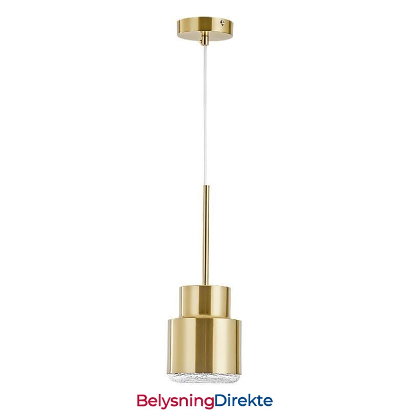 Postmoderne Glass Pendellampe Gyllen Sylinderlampe Lyssterk Belysningslampe