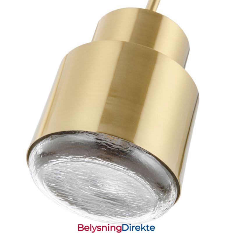 Postmoderne Glass Pendellampe Gyllen Sylinderlampe Lyssterk Belysningslampe