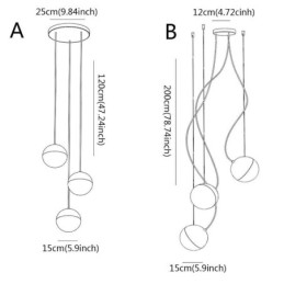 Nordisk Kuleformet Pendellampe, Moderne Og Kreativ, Rund Form, Lampebelysning