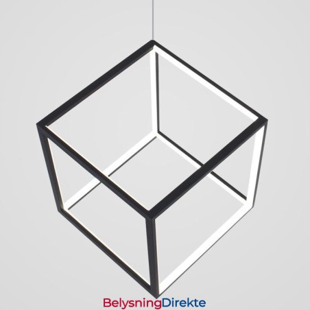 Svart Pendellampe Geometrisk Kubebelysning Lby18069
