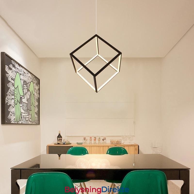Svart Pendellampe Geometrisk Kubebelysning Lby18069
