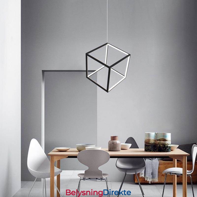 Svart Pendellampe Geometrisk Kubebelysning Lby18069
