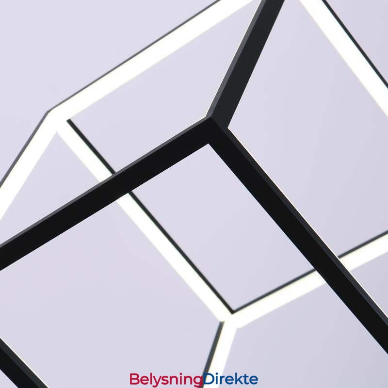 Svart Pendellampe Geometrisk Kubebelysning Lby18069