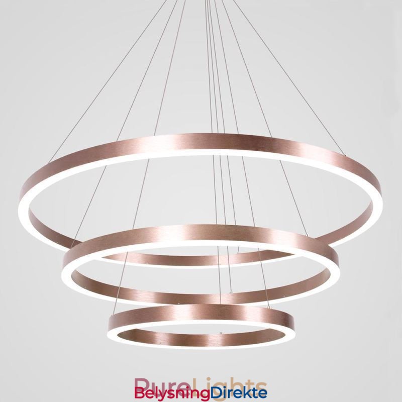 Pendellampe Tegning Håndverk 3 Ringer Lampe 80+60+40Cm