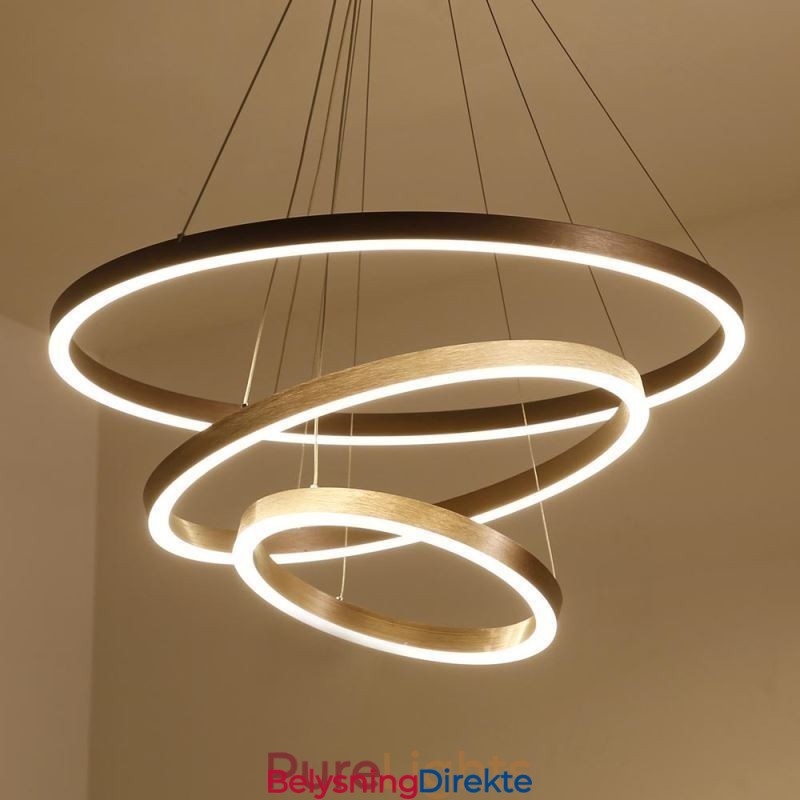 Pendellampe Tegning Håndverk 3 Ringer Lampe 80+60+40Cm