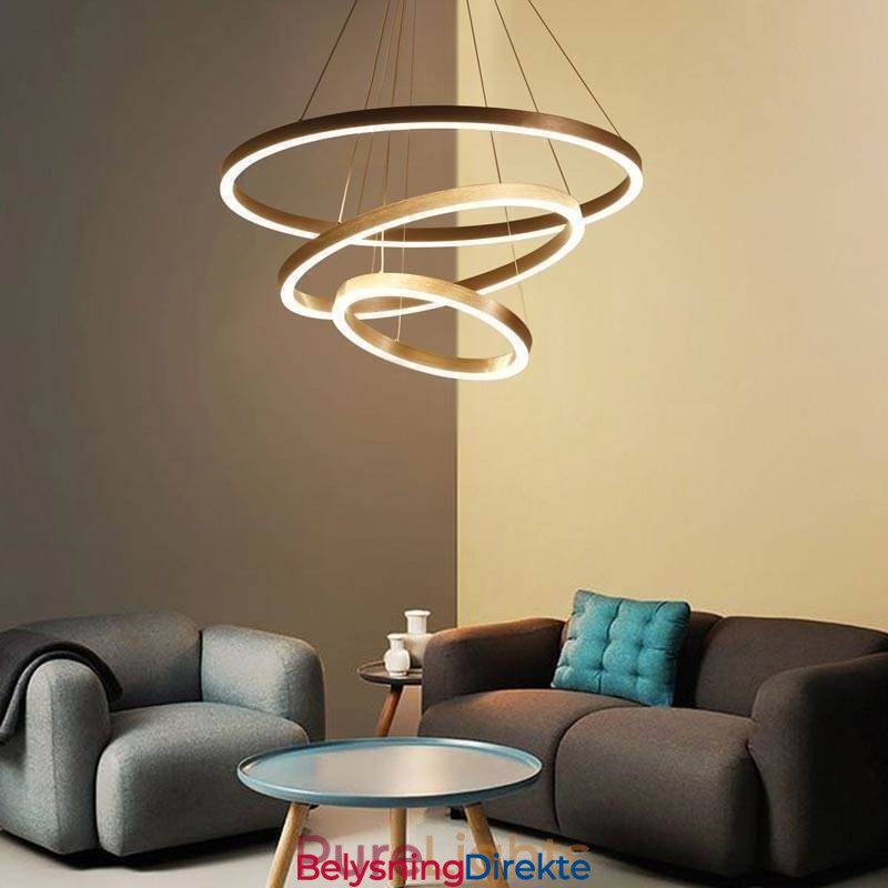 Pendellampe Tegning Håndverk 3 Ringer Lampe 80+60+40Cm