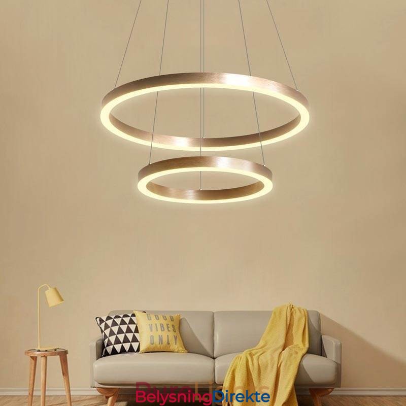 Pendellampe Tegning Håndverk 2 Ringer Lampe 60+40Cm