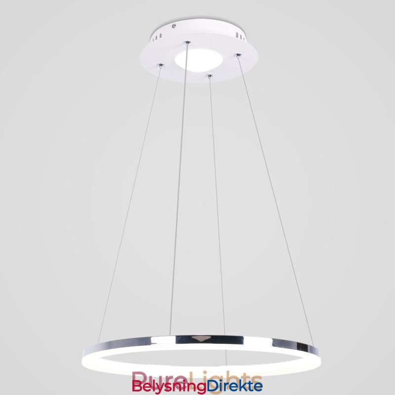 Moderne Pendellampe I Akryl, Sirkelformet Lampe, 40 Cm