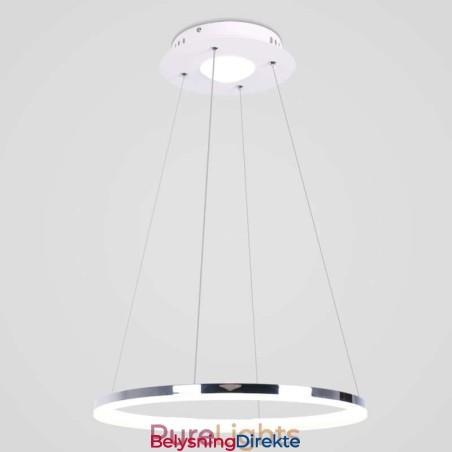 Moderne Pendellampe I Akryl, Sirkelformet Lampe, 40 Cm