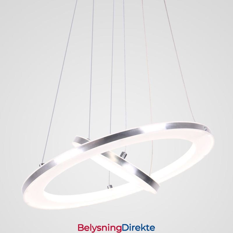 Moderne Pendellampe Akryl Med 2 Ringer, 40+20 Cm