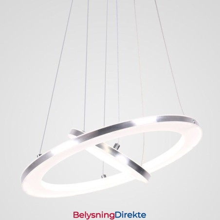 Moderne Pendellampe Akryl Med 2 Ringer, 40+20 Cm