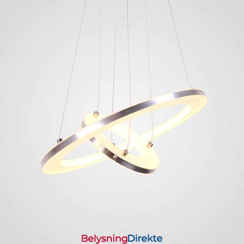 Moderne Pendellampe Akryl Med 2 Ringer, 40+20 Cm