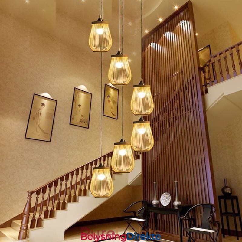 Hult Bur-Anhengslampe Moderne Bambusanhengslampe