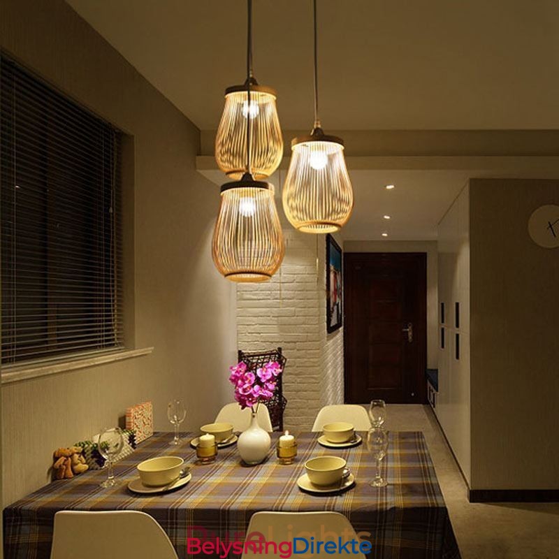 Hult Bur-Anhengslampe Moderne Bambusanhengslampe