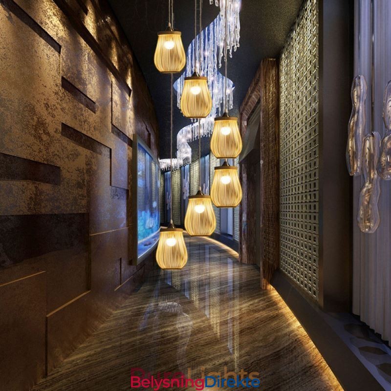 Hult Bur-Anhengslampe Moderne Bambusanhengslampe