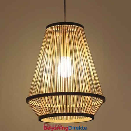 Nattbordslampe I Bambusvevd Materiale