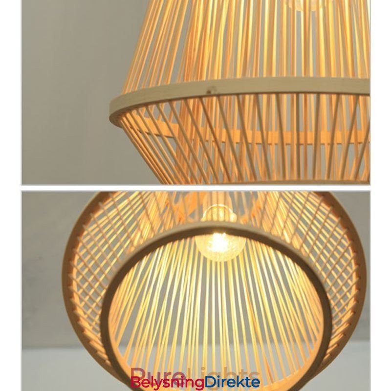 Nattbordslampe I Bambusvevd Materiale