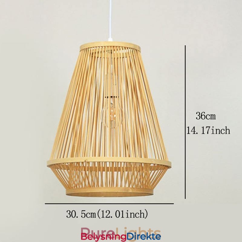 Nattbordslampe I Bambusvevd Materiale