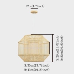Lanterne Bambus Pendellampe Kreativ Japansk Pendellampe
