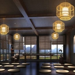 Lanterne Bambus Pendellampe Kreativ Japansk Pendellampe