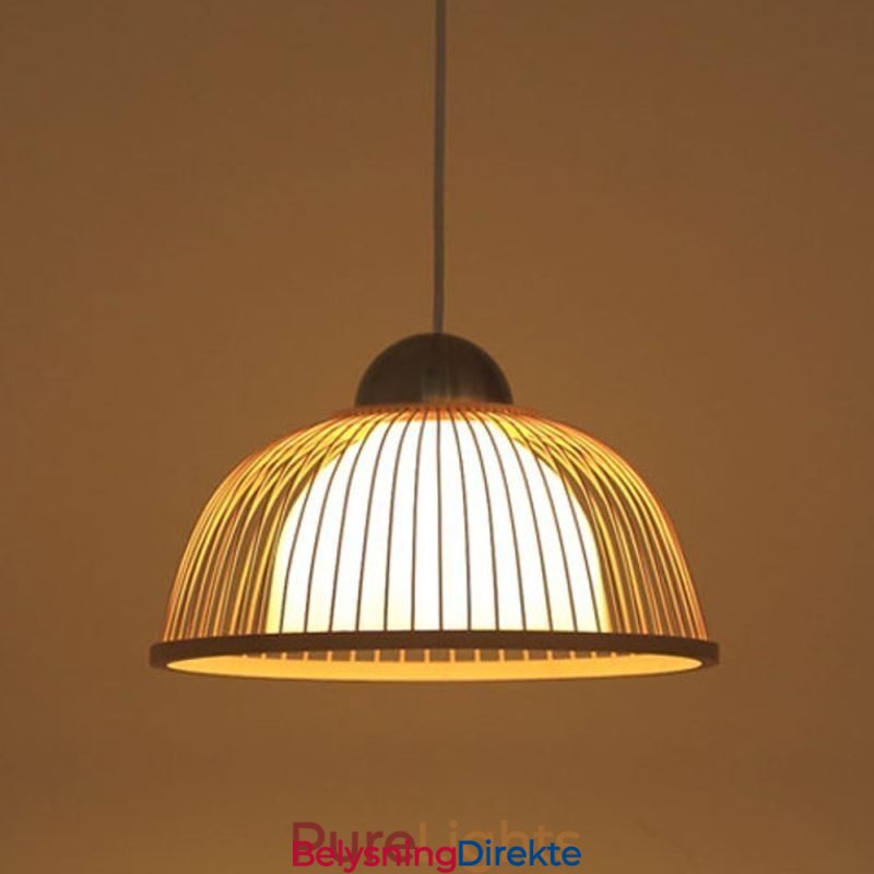 Moderne Enkel Nedadgående Pendellampe Spesiell Bambus Pendellampe Nattbordsbelysning