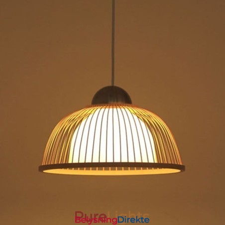 Moderne Enkel Nedadgående Pendellampe Spesiell Bambus Pendellampe Nattbordsbelysning