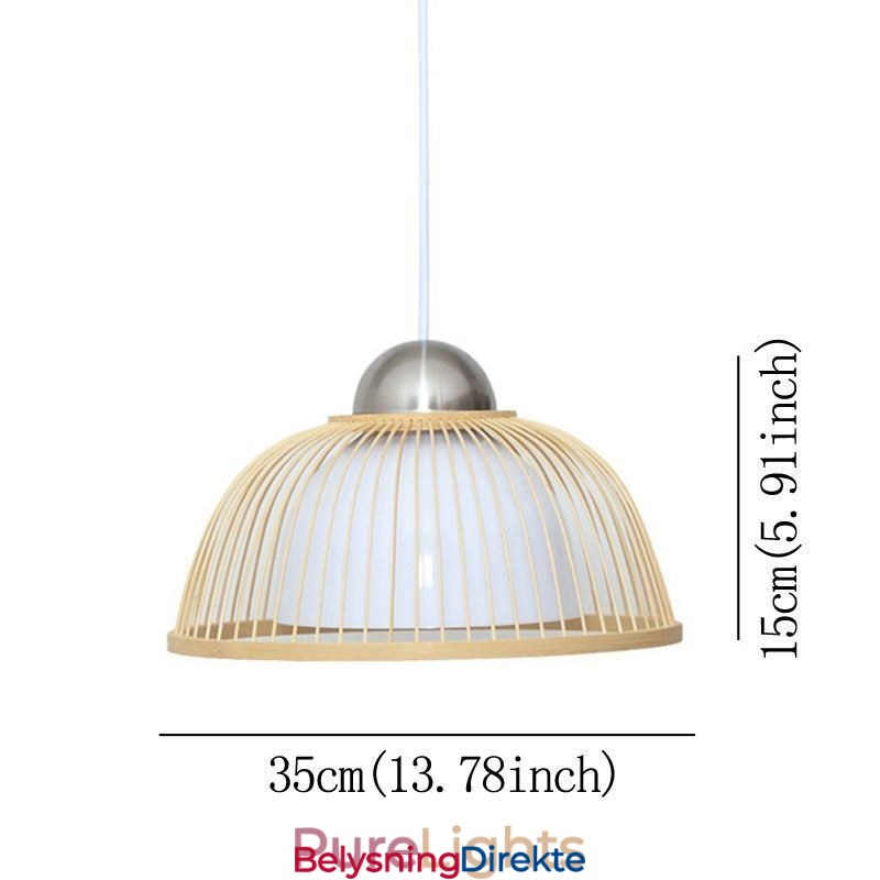 Moderne Enkel Nedadgående Pendellampe Spesiell Bambus Pendellampe Nattbordsbelysning