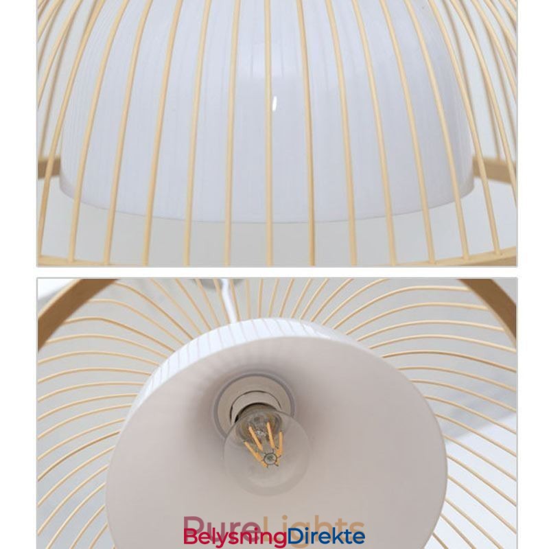 Moderne Enkel Nedadgående Pendellampe Spesiell Bambus Pendellampe Nattbordsbelysning