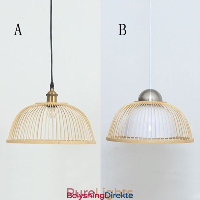Moderne Enkel Nedadgående Pendellampe Spesiell Bambus Pendellampe Nattbordsbelysning
