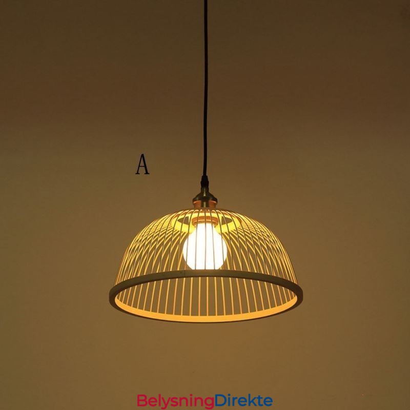 Kuppelformet Bambus Pendellampe Håndvevd Pendellampe