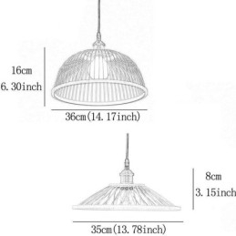 Kuppelformet Bambus Pendellampe Håndvevd Pendellampe