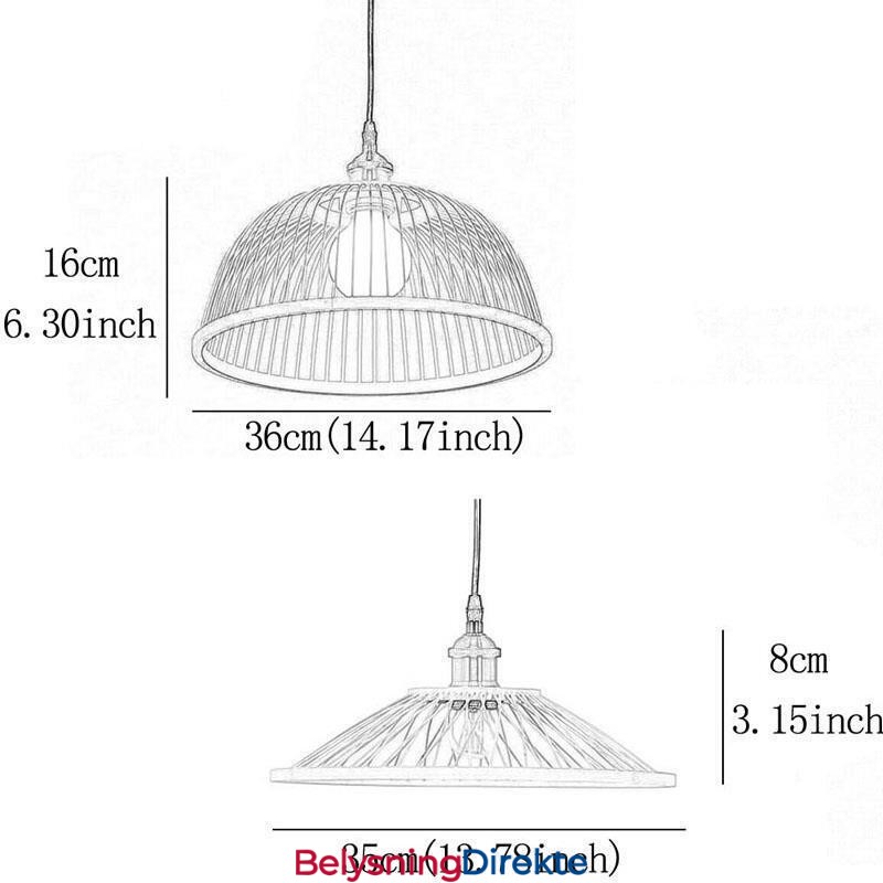 Kuppelformet Bambus Pendellampe Håndvevd Pendellampe