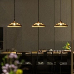 Kuppelformet Bambus Pendellampe Håndvevd Pendellampe