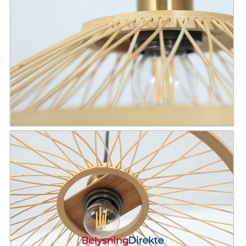 Kuppelformet Bambus Pendellampe Håndvevd Pendellampe