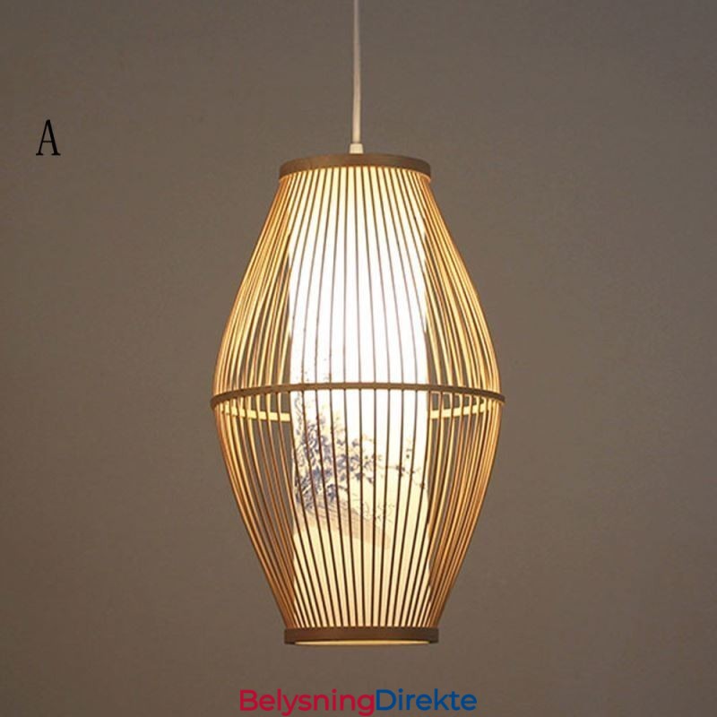 Klassisk Håndlaget Bambus Pendellampe