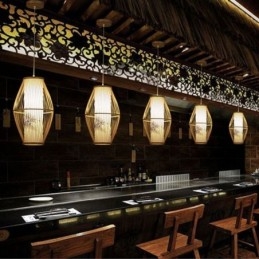 Klassisk Håndlaget Bambus Pendellampe