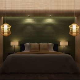 Visual Comfort Bambusburpendellampe