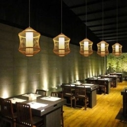 Visual Comfort Bambusburpendellampe