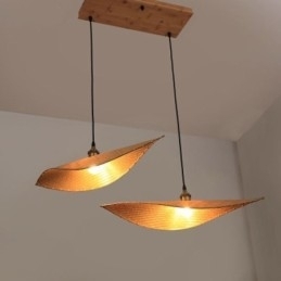 Kreativ Bladformet Pendellampe Moderne Bambus Pendellampe Tearoom Lighting