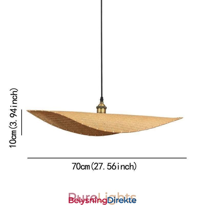 Kreativ Bladformet Pendellampe Moderne Bambus Pendellampe Tearoom Lighting